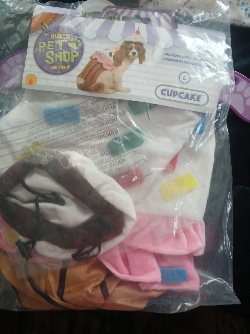 Rubie's Cupcake Dog Costume Pink & Brown Size Large NWT